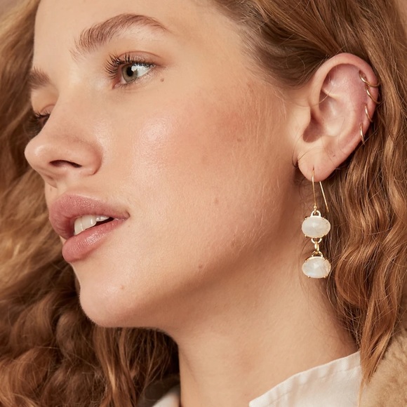 Moonstone Dangle Earrings Aureus + Argent | Ella - Picture 5 of 7